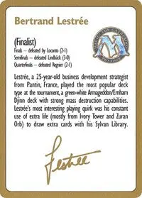 1996 Bertrand Lestree Biography Card [World Championship Decks] 1