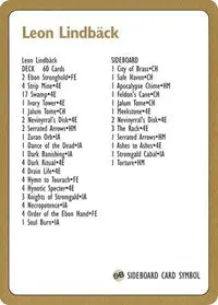 1996 Leon Lindback Decklist Card [World Championship Decks] 1