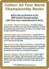 2000 World Championship Advertisement Card [World Championship Decks] 1