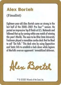 2001 Alex Borteh Biography Card [World Championship Decks] 1