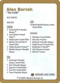 2001 Alex Borteh Decklist Card [World Championship Decks] 1