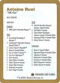 2001 Antoine Ruel Decklist Card [World Championship Decks] 1