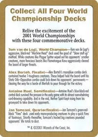 2001 World Championship Advertisement Card [World Championship Decks] 1