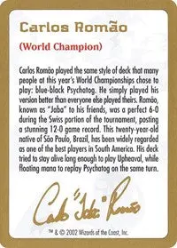 2002 Carlos Romao Biography Card [World Championship Decks] 1