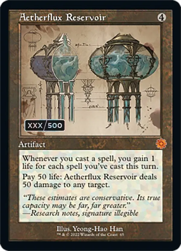 Aetherflux Reservoir (Retro Schematic) (Serial Numbered) [The Brothers' War Retro Artifacts] 1