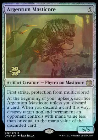 Argentum Masticore [Phyrexia: All Will Be One Prerelease Promos] 1