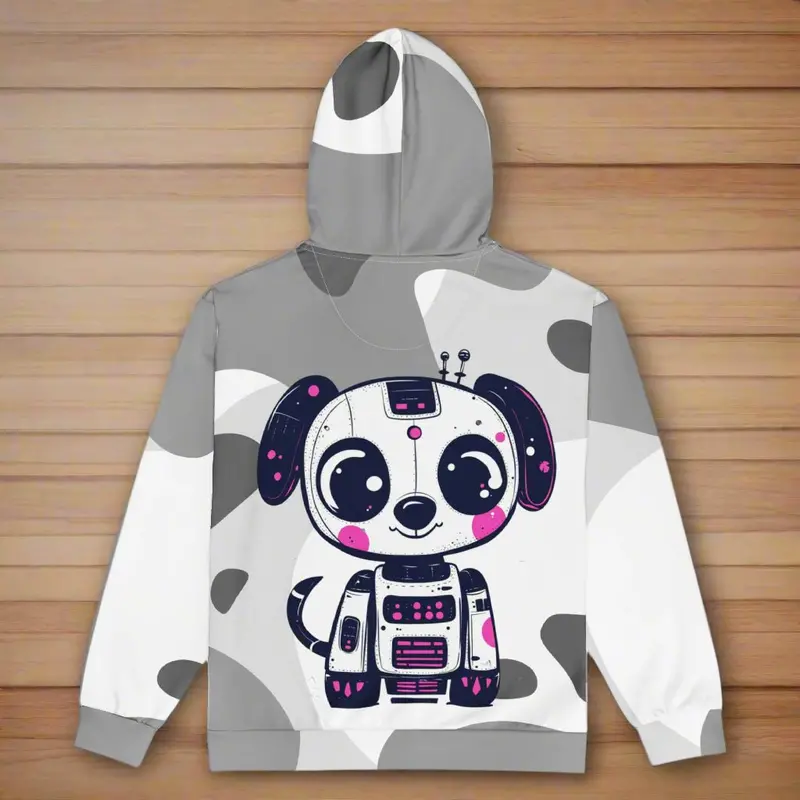 Blinky The Robopup - Unisex All-Over Print Zip Hoodie 1