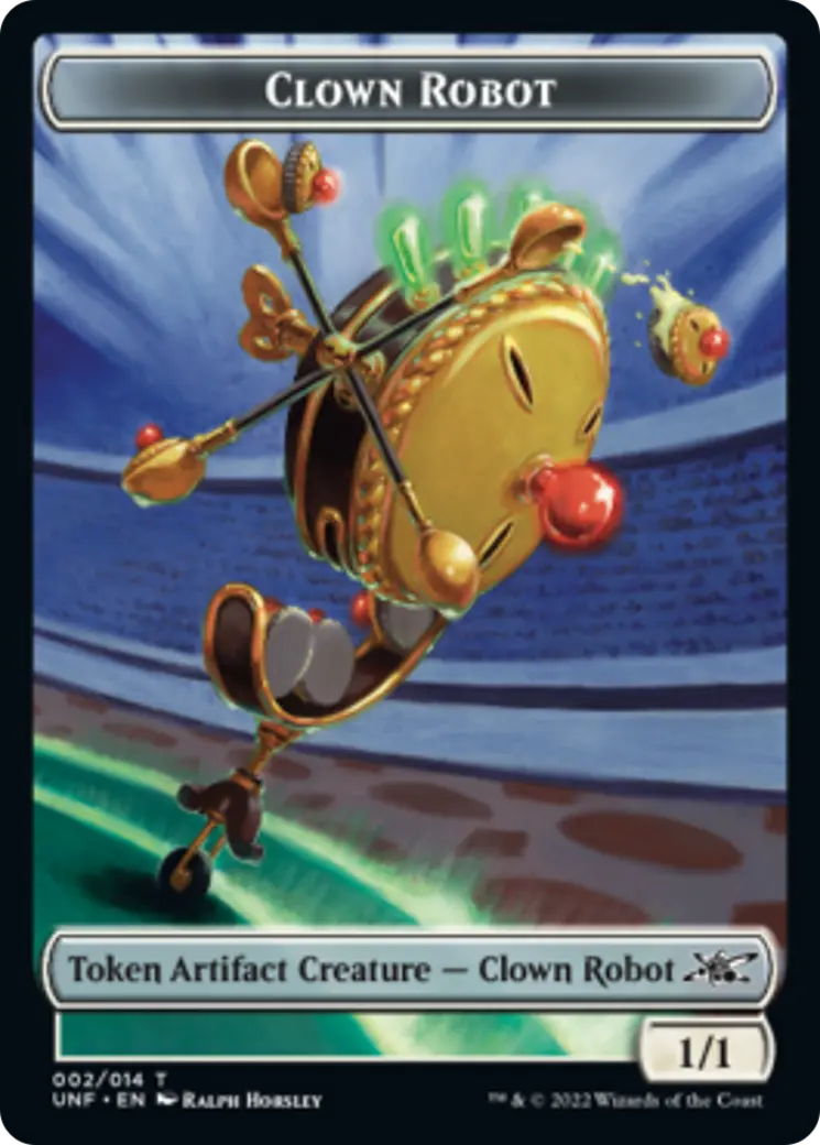 Clown Robot (002) // Food (010) Double-Sided Token [Unfinity Tokens] 1
