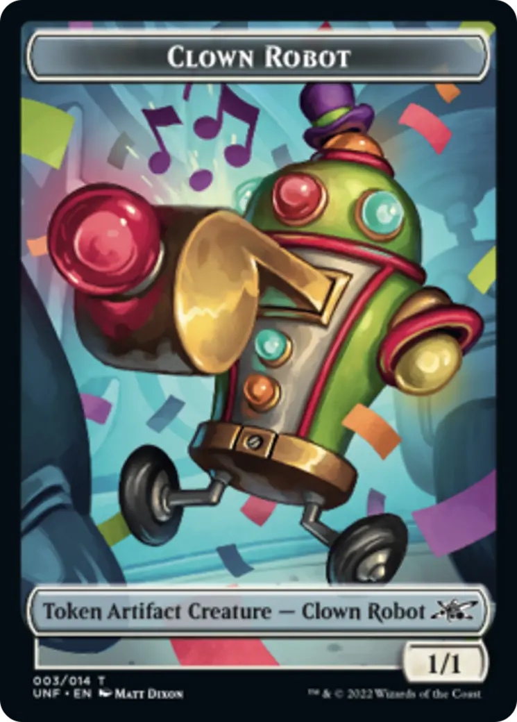 Clown Robot (003) // Food (010) Double-Sided Token [Unfinity Tokens] 1