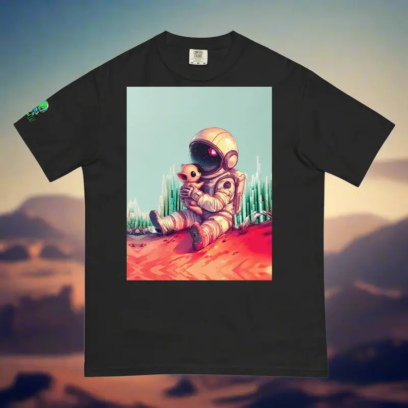 Cosmic Companion - Unisex Garment-Dyed Heavyweight T-Shirt 1