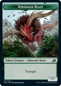 Dinosaur Beast // Human Soldier (004) Double-Sided Token [Ikoria: Lair Of Behemoths] 1