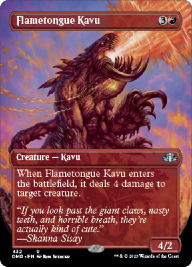 Flametongue Kavu (Borderless Alternate Art) [Dominaria Remastered] 1