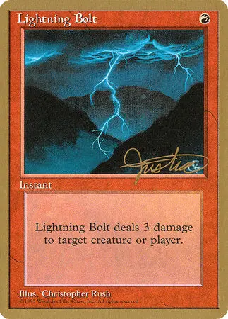 Lightning Bolt - 1996 Mark Justice (4Ed) [Pro Tour Collector Set] 1