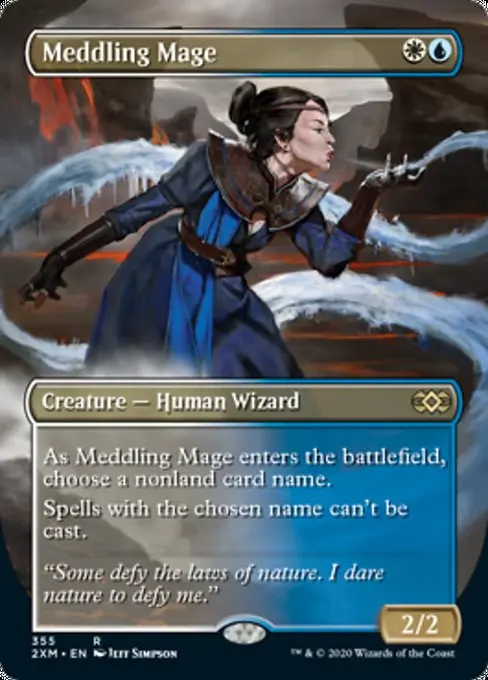 Meddling Mage (Borderless) [Double Masters] 1