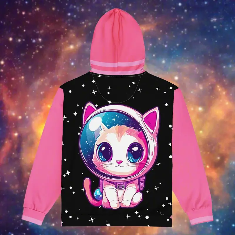 Mochi The Astro Kitten - Unisex All-Over Print Zip Hoodie 1