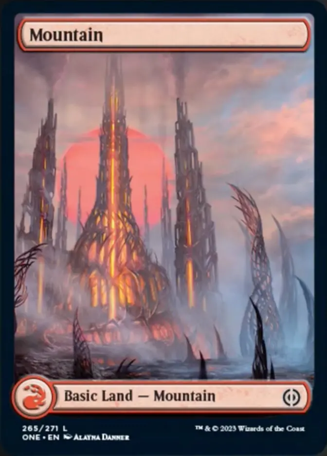 Mountain (265) (Full-Art) [Phyrexia: All Will Be One] 1