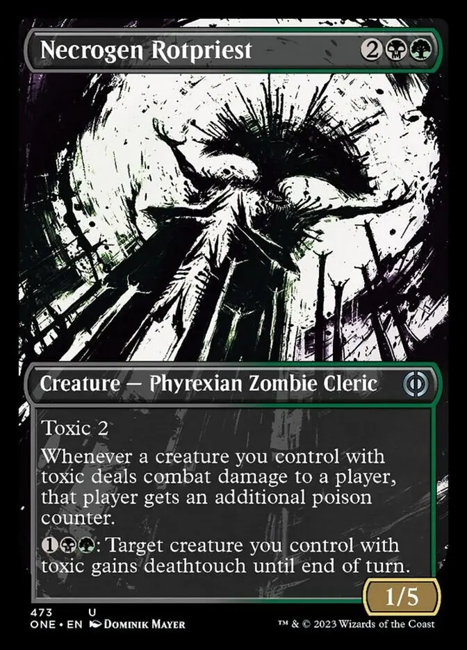 Necrogen Rotpriest (Borderless Ichor Step-And-Compleat Foil) [Phyrexia: All Will Be One] 1