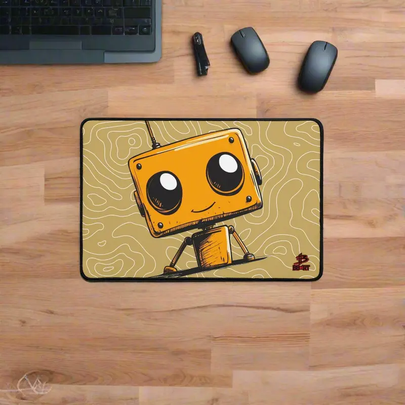 Orange Bot Buddy - Desk Mat 1