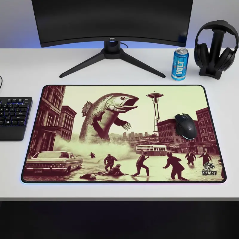 Salmon Surge In Seattle – Desk Mat 1