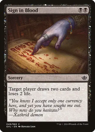 Sign In Blood [Duel Decks Anthology: Garruk Vs. Liliana] 1