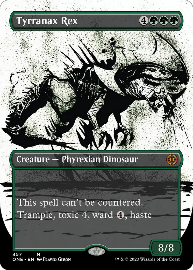 Tyrranax Rex (Borderless Ichor Step-And-Compleat Foil) [Phyrexia: All Will Be One] 1