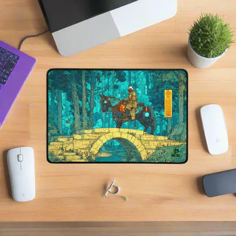 Warden Of The Iron Steed Desk Mat 1