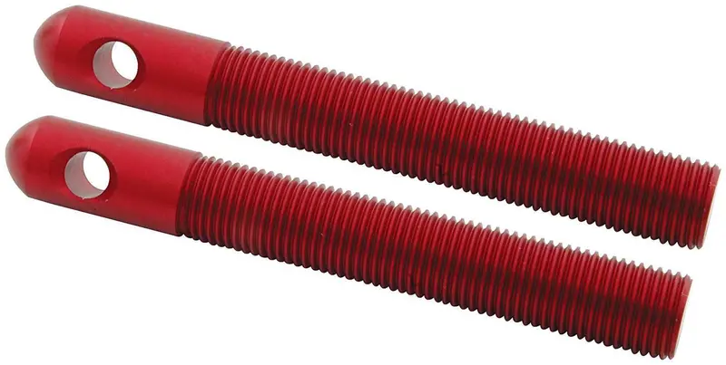 Allstar Aluminum Hood Pins – 1/2" X 1/4" Hole, Red Finish, 2-Piece Set (18508) 1