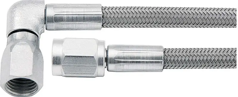 Allstar Performance 46302-20 – 20-Inch #3 An Stainless Steel Brake Line With -3 Fittings And 90-Degree Elbows 1