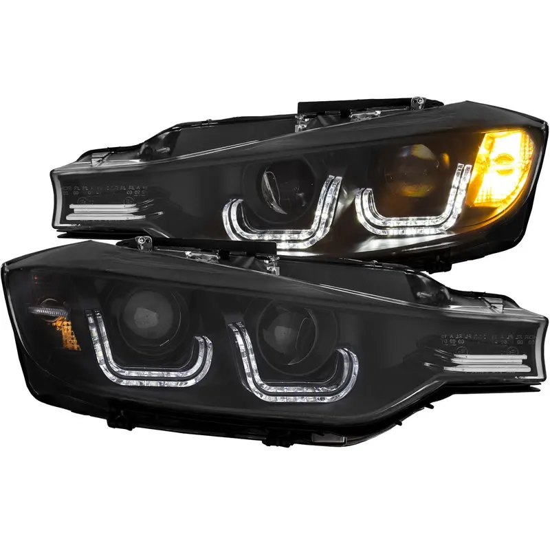 Anzo Usa 121506 Projector Headlight Assembly — Clear Lens, Black Housing, Dual U-Bar Design 1