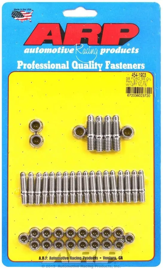 Arp 454-1903 Small Block Ford Stainless Steel Oil Pan Stud Kit – 12-Point Head 1