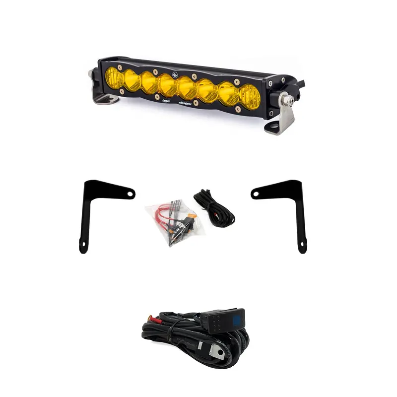 Baja Designs 447038 X3 Shock Mount Kit With 10-Inch Amber S8 Light Bar For Can-Am Maverick X3 1