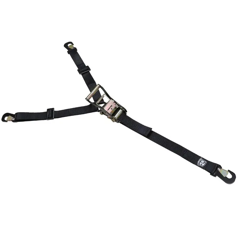 Bulldog Winch Horizontal Tire Ratcheting Y-Strap For Secure Transport 1