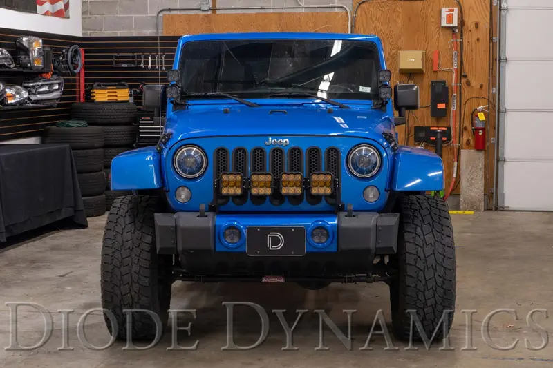 Diode Dynamics Ss5 4-Pod Crosslink Grille Light Bar Kit For Jeep Jk – Sport Yellow 1