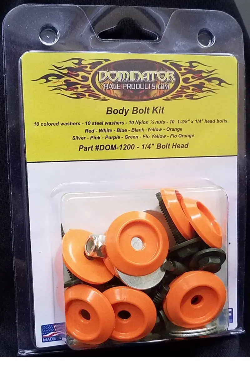 Dominator Race Products 1200-B-Or Body Bolt Kit Orange Hex Head 1