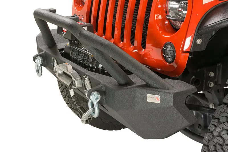 Fishbone Offroad Vengeance Front Winch Bumper With Integrated Leds – Black Textured Finish For Jeep Jk (2007–2018) 1