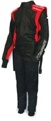 Impact Racing Mini Racer Driving Suit – Single-Piece, Large, Black/Red 1