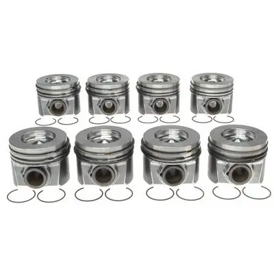 Mahle/Clevite 2243666Wr Forged Piston & Ring Set – Ford 6.4L Powerstroke Diesel, 8-Piece 1