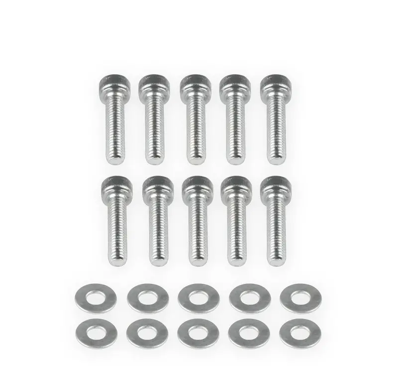 Mr. Gasket 68502G Valve Cover Bolt And Washer Kit – 10-Piece Silver Set 1