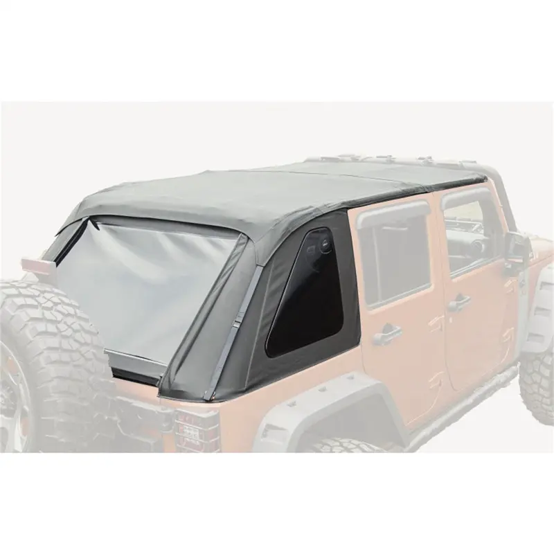 Rugged Ridge 13750.38 Bowless Soft Top — Black Diamond Fabric, Easy-Install Design 1