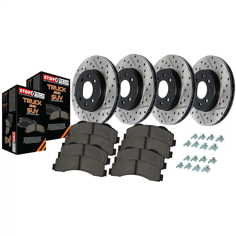 Stoptech 968.65049 Truck Axle Pack – 4-Wheel Drilled & Slotted Brake Kit 1