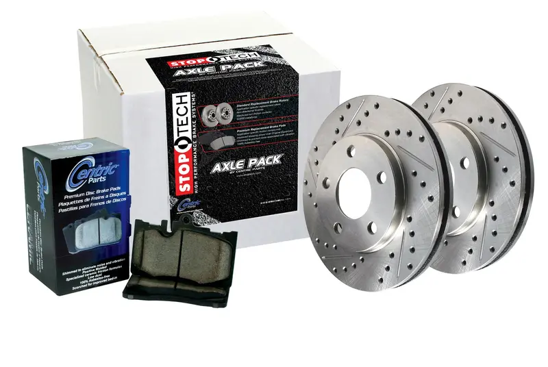 Stoptech Sport 4-Wheel Brake Kit – Slotted & Drilled Rotors With Brake Lines 1